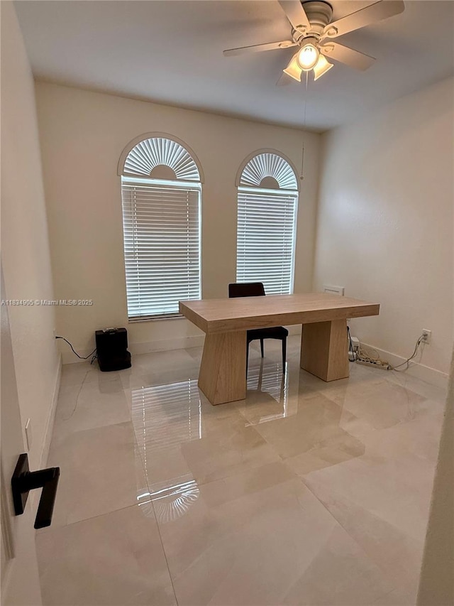 14902 SW 23rd Way, Miami, FL 33185 - unfurnished office featuring ceiling fan and baseboards