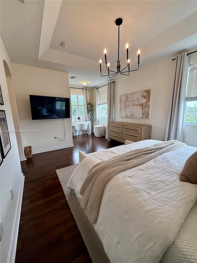 14902 SW 23rd Way, Miami, FL 33185 - bedroom with wood finished floors and a chandelier