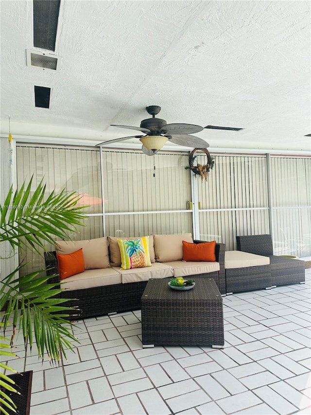 9260 SW 176th St, Palmetto Bay, FL 33157 - view of patio / terrace with outdoor lounge area and a ceiling fan