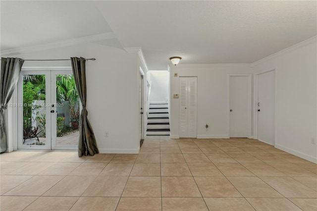 11245 SW 65th St, Miami, FL 33173 - unfurnished room featuring light tile patterned floors, stairway, and crown molding