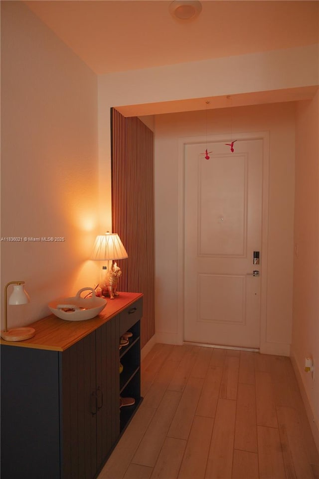 138 SW 171st Way, Pembroke Pines, FL 33027 - foyer entrance with light wood-style floors and baseboards