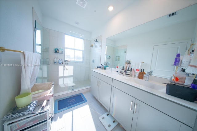138 SW 171st Way, Pembroke Pines, FL 33027 - bathroom with a stall shower and double vanity