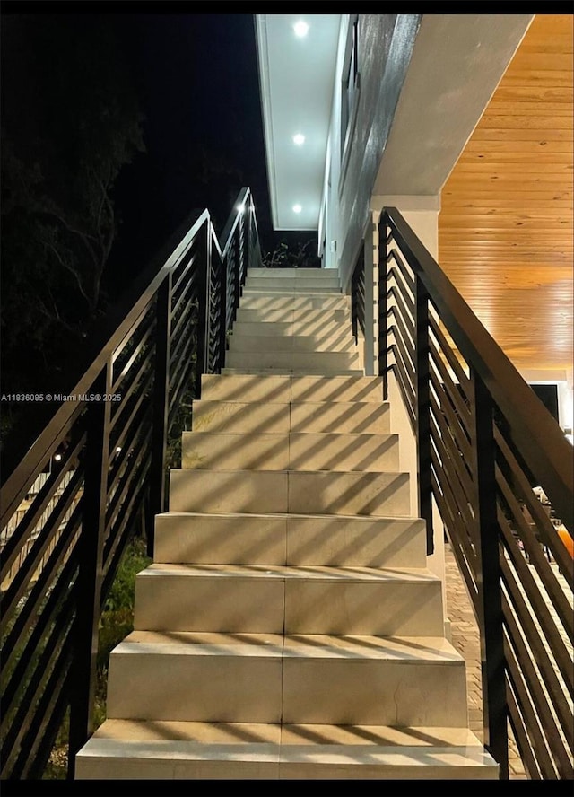 12 Coral Dr, Key Largo, FL 33037 - staircase featuring recessed lighting