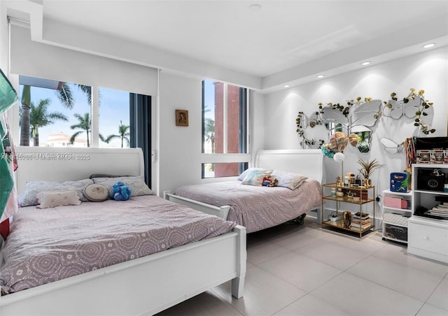 785 Crandon Blvd Unit 302, Key Biscayne, FL 33149 - tiled bedroom featuring multiple windows and recessed lighting