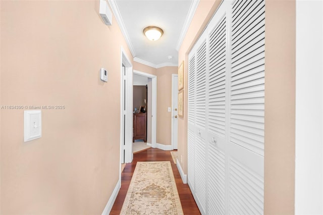9614 NW 8th Cir, Plantation, FL 33324 - hallway featuring crown molding and dark wood-style floors