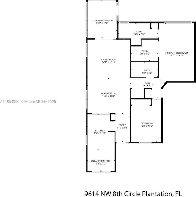 9614 NW 8th Cir, Plantation, FL 33324 - view of home floor plan