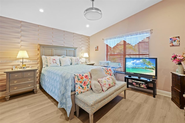 17476 SW 20th St, Miramar, FL 33029 - bedroom featuring light wood finished floors, lofted ceiling, and recessed lighting