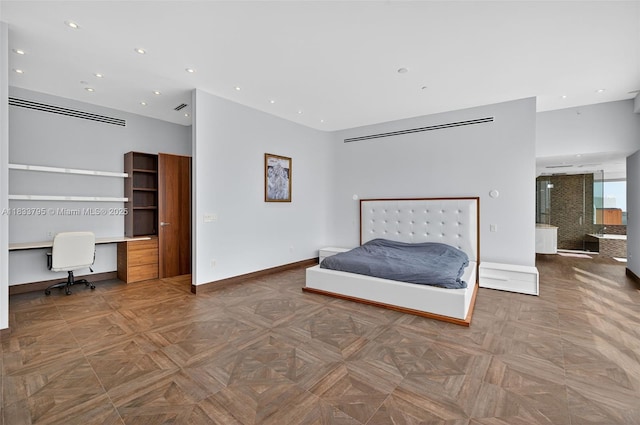 18201 Collins Ave Unit Ts2 & Ts3, Sunny Isles Beach, FL 33160 - bedroom featuring built in study area and recessed lighting