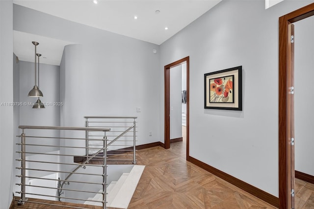 18201 Collins Ave Unit Ts2 & Ts3, Sunny Isles Beach, FL 33160 - corridor featuring an upstairs landing and recessed lighting