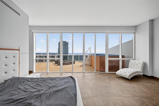 18201 Collins Ave Unit Ts2 & Ts3, Sunny Isles Beach, FL 33160 - bedroom featuring access to outside, multiple windows, and recessed lighting