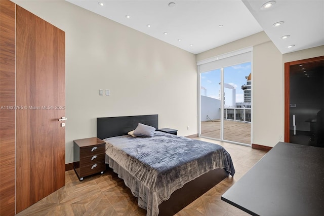 18201 Collins Ave Unit Ts2 & Ts3, Sunny Isles Beach, FL 33160 - bedroom with access to exterior and recessed lighting