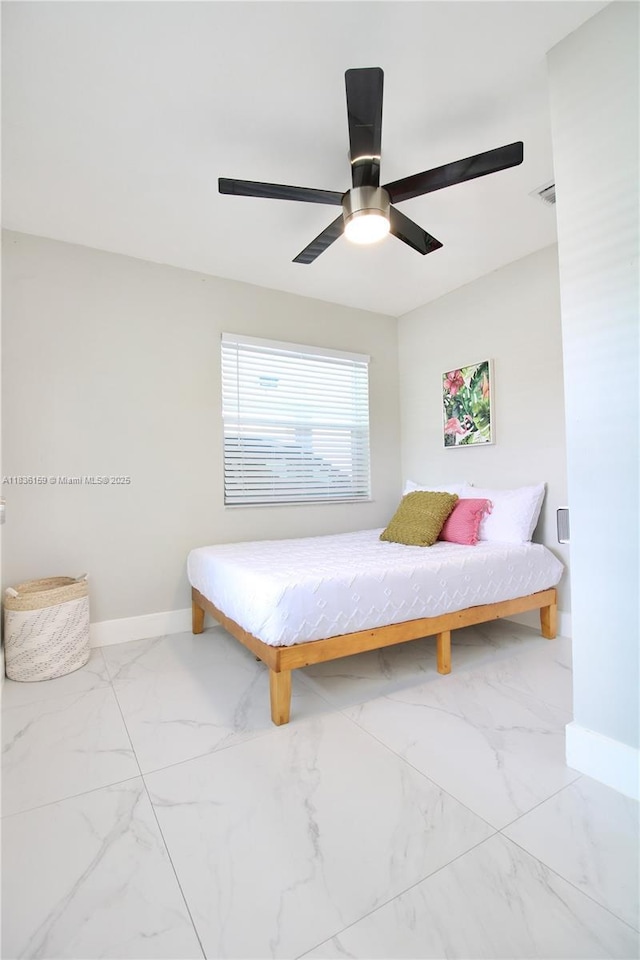 1226 NW 103rd St, Miami, FL 33147 - bedroom featuring marble finish floors and a ceiling fan
