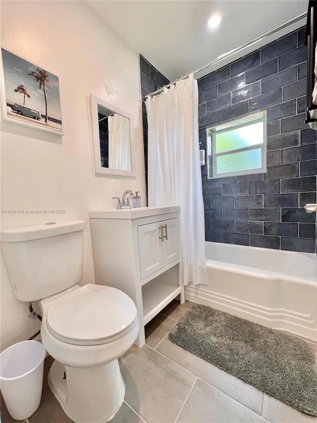 1226 NW 103rd St, Miami, FL 33147 - bathroom with vanity, tile patterned flooring, and shower / tub combo