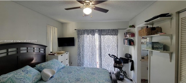 7121 SW 129th Ave Unit 5, Miami, FL 33183 - bedroom with a textured ceiling and ceiling fan