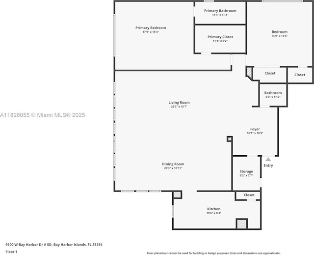 9102 W Bay Harbor Dr Unit 5-D, Bay Harbor Islands, FL 33154 - view of property floor plan