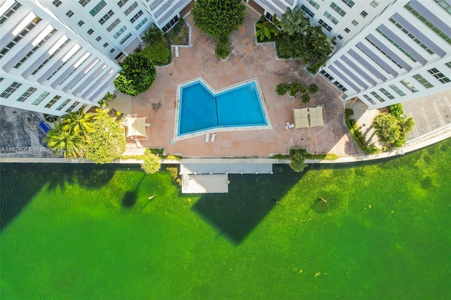9102 W Bay Harbor Dr Unit 5-D, Bay Harbor Islands, FL 33154 - aerial view of a pool area
