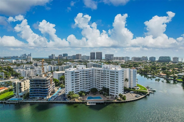 9102 W Bay Harbor Dr Unit 5-D, Bay Harbor Islands, FL 33154 - drone / aerial view of skyline and a large body of water