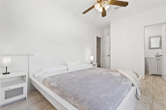 2946 SW 26th St, Miami, FL 33133 - bedroom with a ceiling fan and a sink