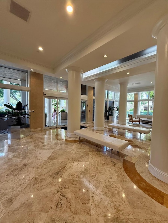 770 Claughton Island Dr Unit 1503, Miami, FL 33131 - common area featuring crown molding and recessed lighting