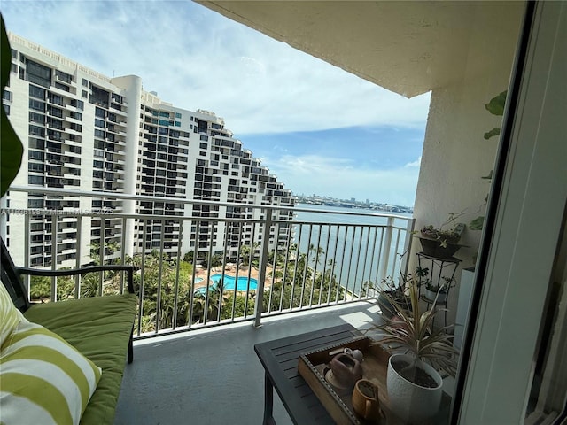 770 Claughton Island Dr Unit 1503, Miami, FL 33131 - balcony with view of pool and a water view