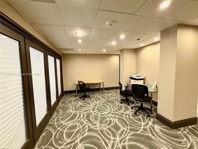 770 Claughton Island Dr Unit 1503, Miami, FL 33131 - office space featuring a drop ceiling, carpet flooring, and recessed lighting