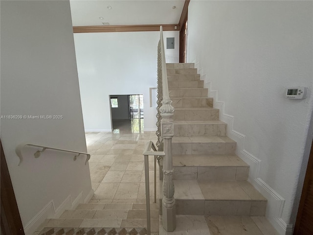15051 SW 149th St, Miami, FL 33196 - stairway with baseboards and a high ceiling