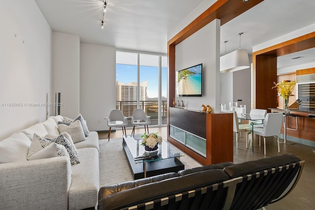 901 Brickell Key Blvd Unit 3607, Miami, FL 33131 - living area with track lighting and expansive windows