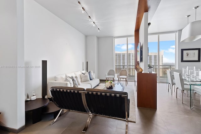 901 Brickell Key Blvd Unit 3607, Miami, FL 33131 - living area featuring floor to ceiling windows and track lighting