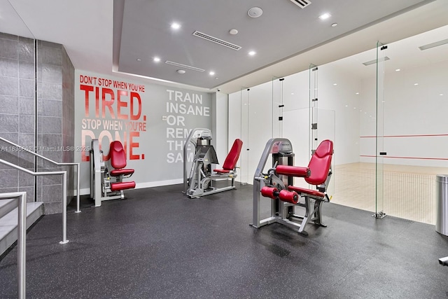 901 Brickell Key Blvd Unit 3607, Miami, FL 33131 - gym featuring recessed lighting