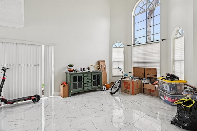 11652 SW 142nd Ct, Miami, FL 33186 - misc room with a high ceiling and marble finish flooring