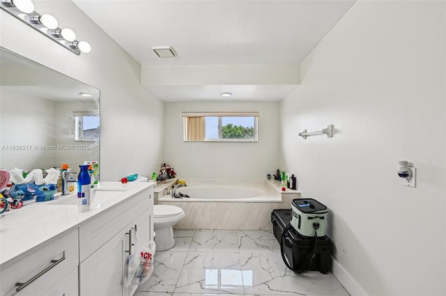 11652 SW 142nd Ct, Miami, FL 33186 - full bath featuring marble finish floors, vanity, and a bath