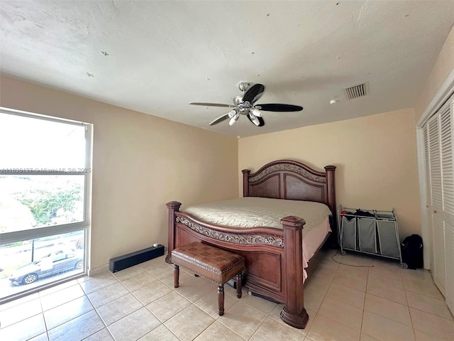 6707 Brookline Dr Unit 6707, Hialeah, FL 33015 - bedroom with light tile patterned floors, ceiling fan, and a closet