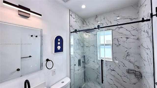 8449 NW 4th Ave Unit 8449, Miami, FL 33150 - bathroom with a marble finish shower and recessed lighting