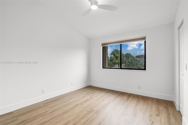 21160 Mainsail Cir Unit H12, Aventura, FL 33180 - empty room featuring light wood finished floors, ceiling fan, and lofted ceiling