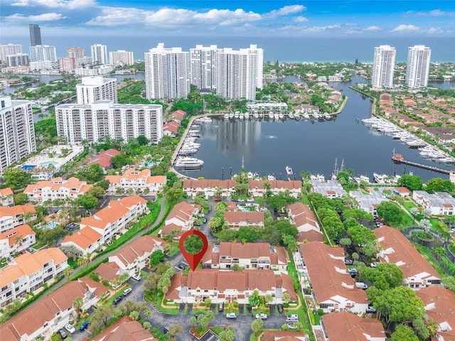 21160 Mainsail Cir Unit H12, Aventura, FL 33180 - view of property location featuring a nearby body of water and skyline