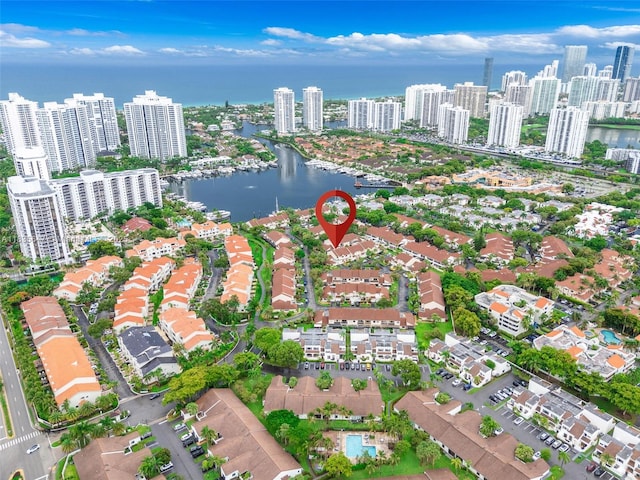 21160 Mainsail Cir Unit H12, Aventura, FL 33180 - aerial view of property's location with a large body of water and nearby urban area