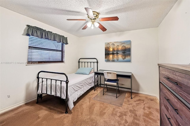 10875 NW 17th Mnr, Coral Springs, FL 33071 - bedroom featuring carpet, a textured ceiling, and ceiling fan