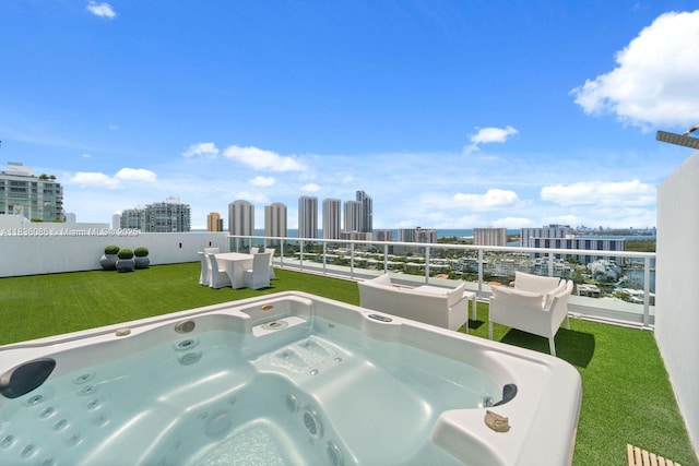 400 Sunny Isles Blvd Unit 2008, Sunny Isles Beach, FL 33160 - view of pool featuring a view of skyline and a yard