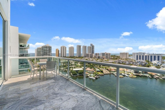 400 Sunny Isles Blvd Unit 2008, Sunny Isles Beach, FL 33160 - balcony with a skyline view and a water view