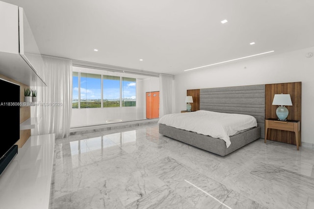 400 Sunny Isles Blvd Unit 2008, Sunny Isles Beach, FL 33160 - bedroom featuring marble tiled floors and access to outside