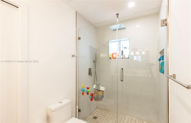 380 Morningside Dr, Miami Springs, FL 33166 - bathroom featuring a shower stall and toilet