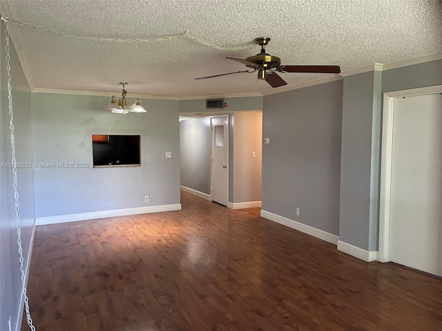 8735 Ramblewood Dr Unit 114, Coral Springs, FL 33071 - spare room featuring wood finished floors, ceiling fan, a textured ceiling, and crown molding