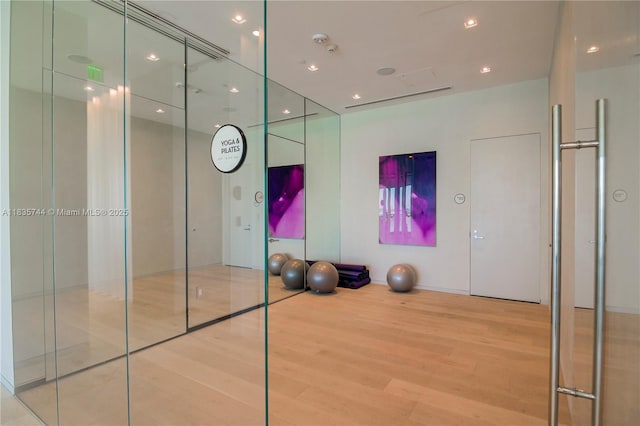 3131 NE 7th Ave Unit 1202, Miami, FL 33137 - workout room with wood finished floors