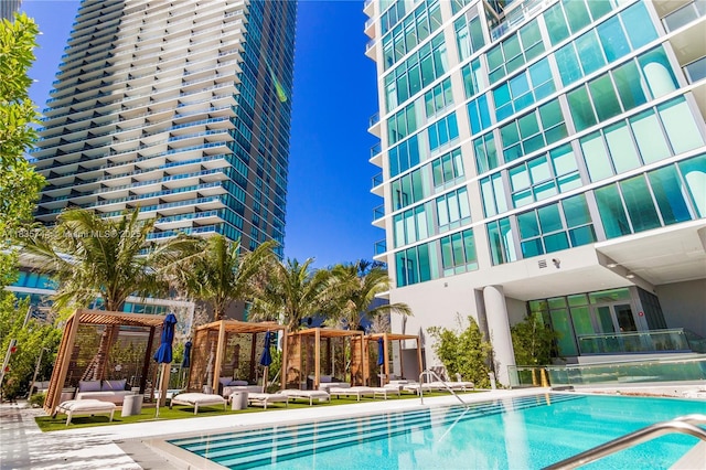 3131 NE 7th Ave Unit 1202, Miami, FL 33137 - community pool with an outdoor living space