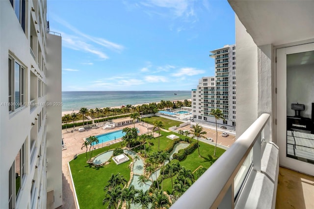 5005 Collins Ave Unit 815, Miami Beach, FL 33140 - balcony with view of pool and a water view