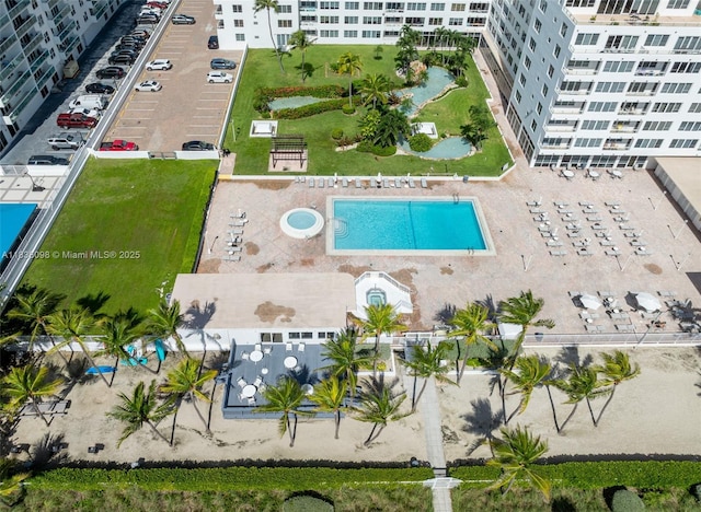 5005 Collins Ave Unit 815, Miami Beach, FL 33140 - bird's eye view of a pool area