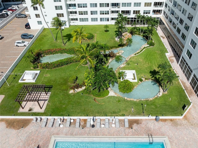 5005 Collins Ave Unit 815, Miami Beach, FL 33140 - drone / aerial view of a pool area
