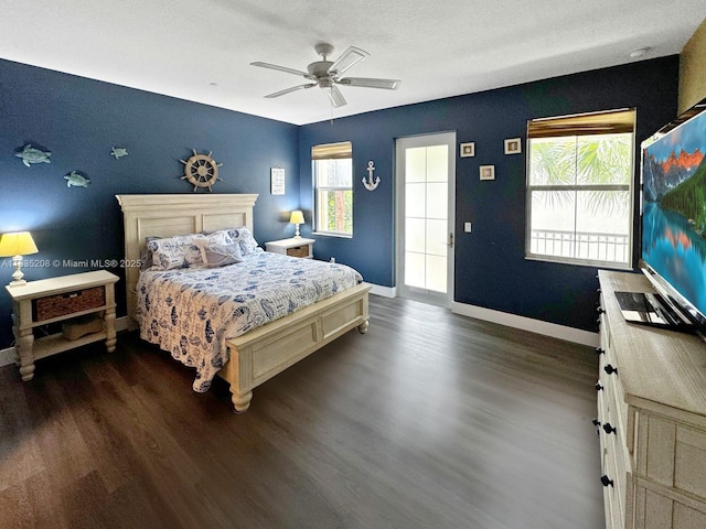 4126 Cascada Cir, Cooper City, FL 33024 - bedroom featuring dark wood-type flooring and a ceiling fan