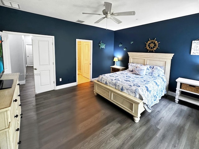 4126 Cascada Cir, Cooper City, FL 33024 - bedroom with dark wood-type flooring and ceiling fan
