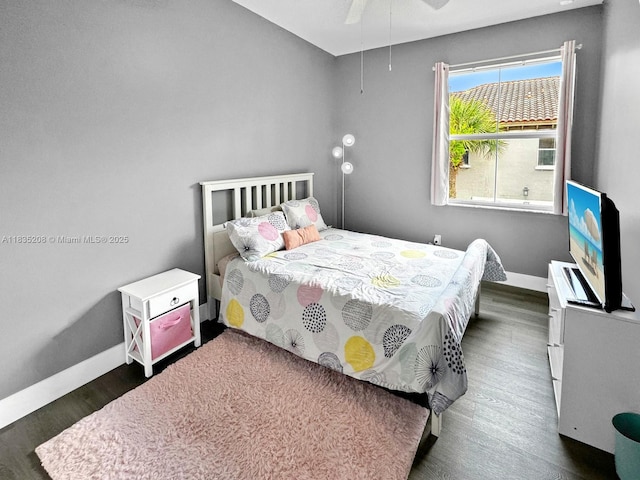 4126 Cascada Cir, Cooper City, FL 33024 - bedroom with wood finished floors and ceiling fan